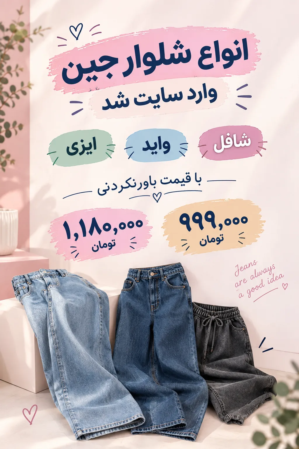 انواع شلوار جین وارد سایت شد